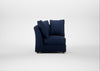 Tailor Curved Left Hand Facing Corner Unit Smart Cotton Linen Indigo / Natural