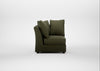 Tailor Curved Left Hand Facing Corner Unit Smart Cotton Linen Myrtle / Walnut Stained