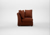 Tailor Curved Left Hand Facing Corner Unit Smart Cotton Linen Rust / Walnut Stained