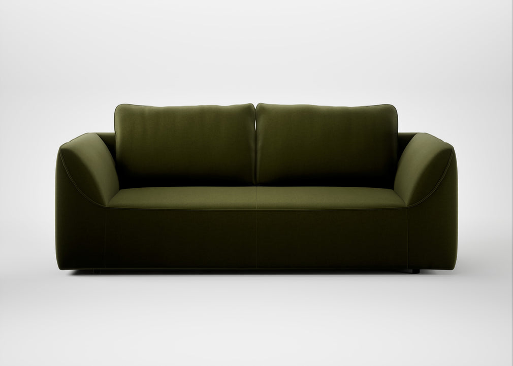 Morven 3 Seater Sofa Cotton Velvet Evergreen