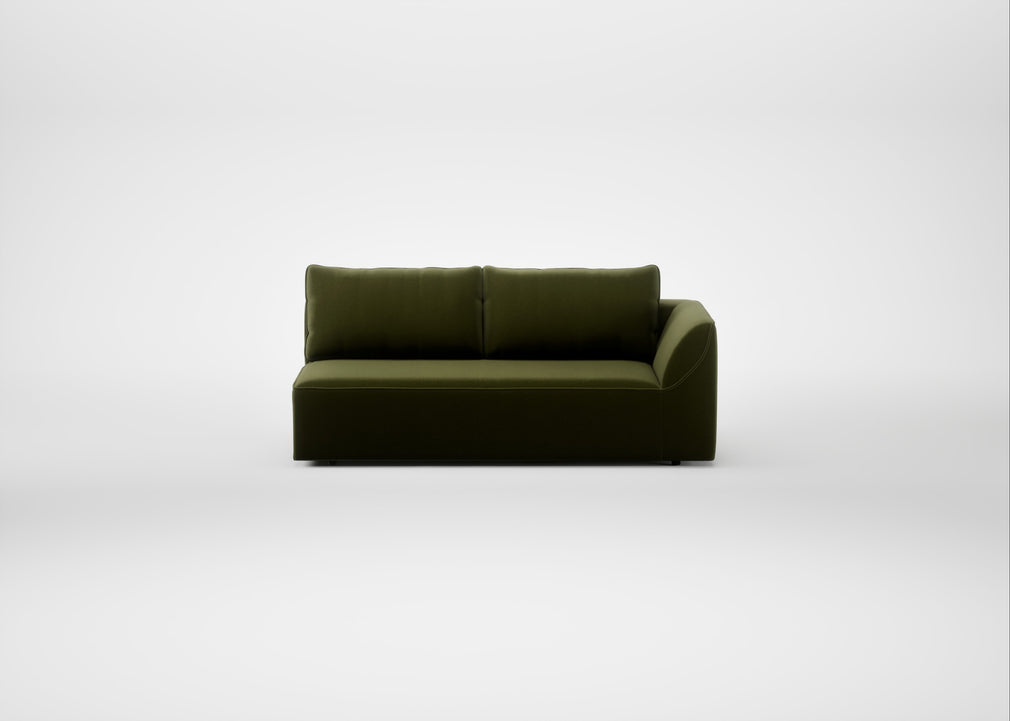 Morven Right Hand Facing 3 Seater Unit Cotton Velvet Evergreen