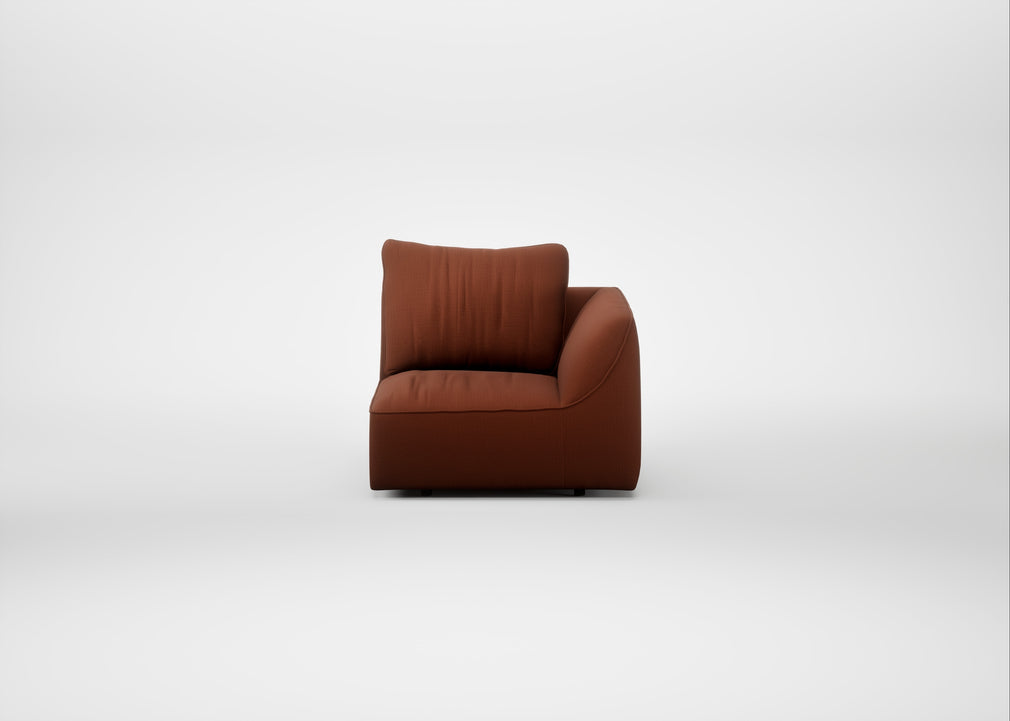 Morven Right Hand Facing Single Unit Smart Cotton Linen Rust