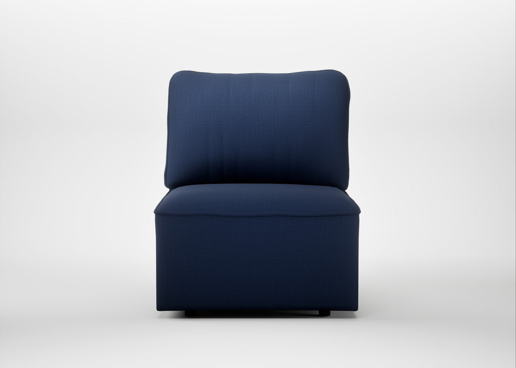 Morven Left Hand Facing Single Unit Smart Cotton Linen Indigo