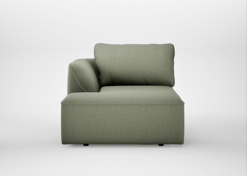 Morven Left Hand Facing Chaise Unit Capelo Linen-Cotton Sage