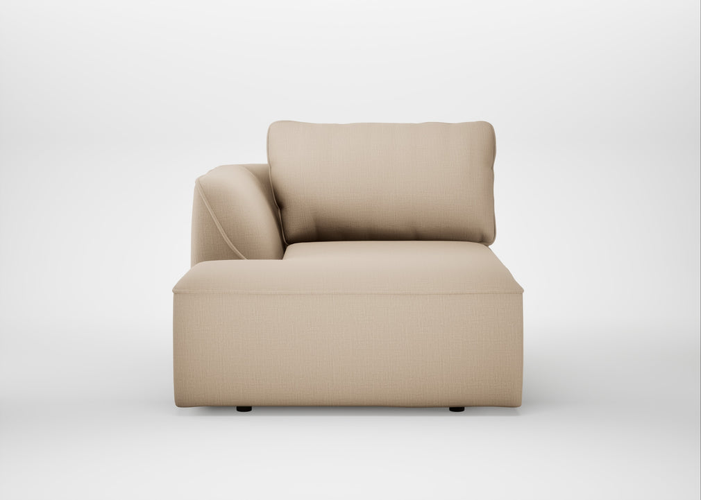 Morven Left Hand Facing Chaise Unit Smart Cotton Linen Rice
