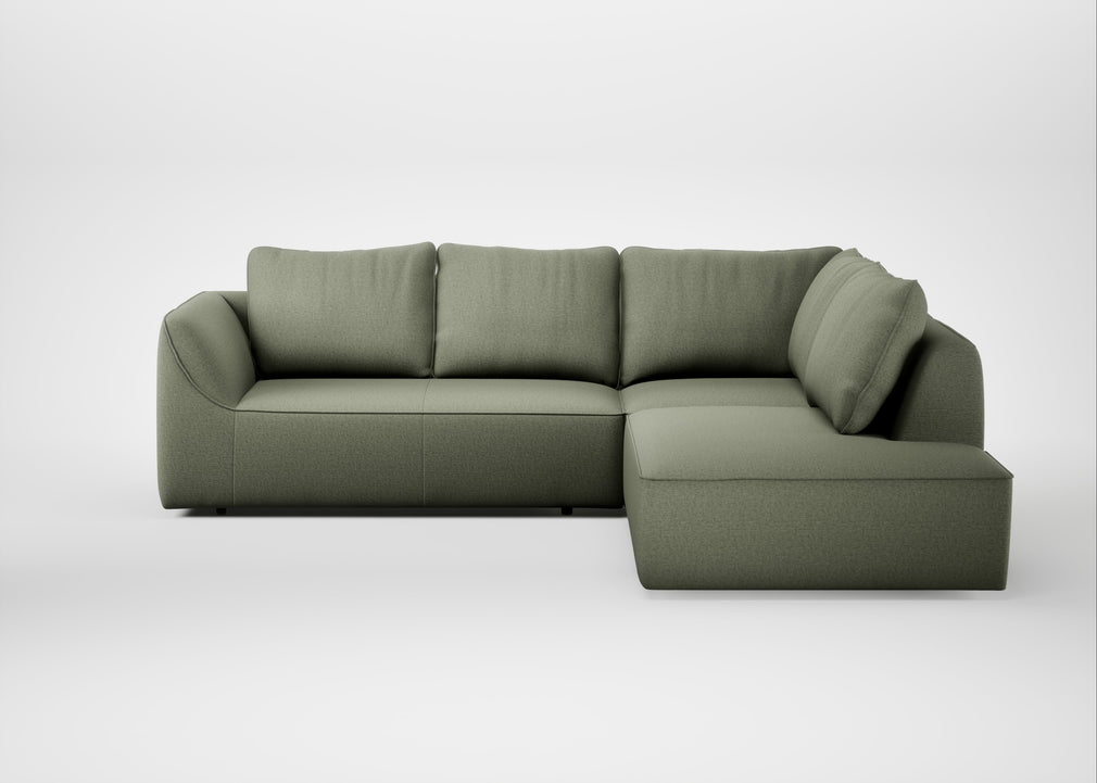 Morven Right Hand Facing Large Corner Sofa Capelo Linen-Cotton Sage