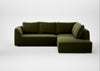 Morven Right Hand Facing Large Corner Sofa Cotton Velvet Evergreen