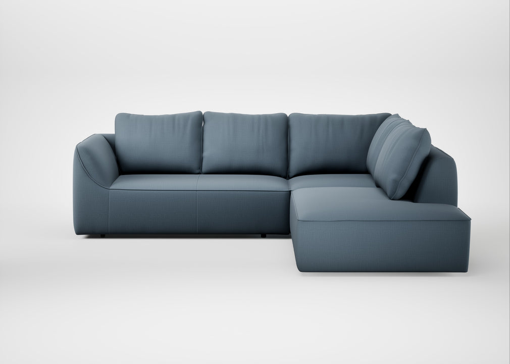 Morven Right Hand Facing Large Corner Sofa Smart Cotton Linen Celestial
