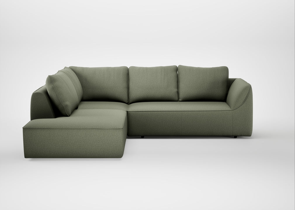Morven Left Hand Facing Large Corner Sofa Capelo Linen-Cotton Sage