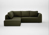 Morven Left Hand Facing Large Corner Sofa Smart Cotton Linen Myrtle