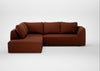 Morven Left Hand Facing Large Corner Sofa Smart Cotton Linen Rust