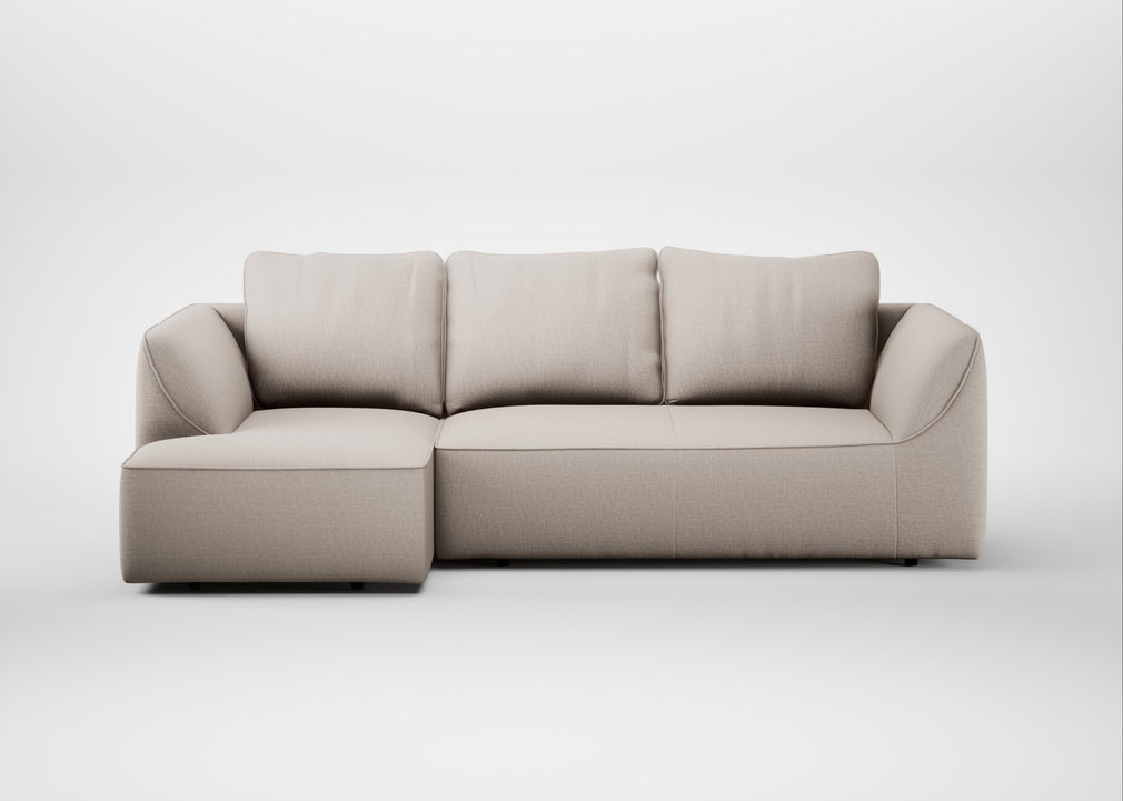 Morven Left Hand Facing Corner Chaise Sofa Capelo Linen-Cotton Sesame