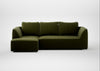 Morven Left Hand Facing Chaise Sofa Cotton Velvet Evergreen