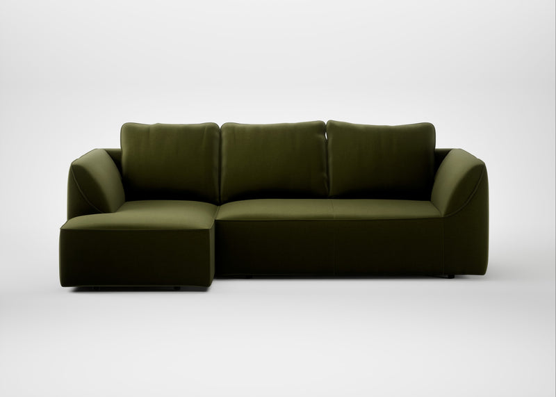 Morven Left Hand Facing Chaise Sofa Cotton Velvet Evergreen