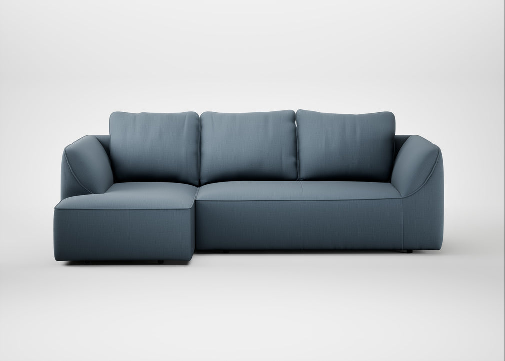 Morven Left Hand Facing Corner Chaise Sofa Smart Cotton Linen Celestial