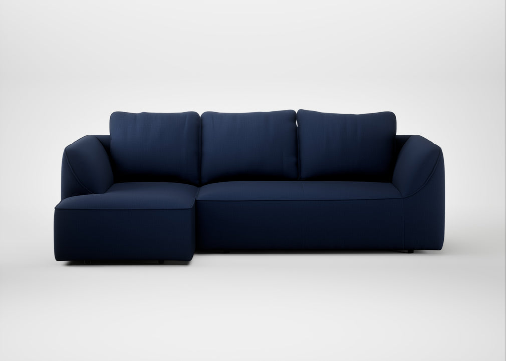 Morven Left Hand Facing Corner Chaise Sofa Smart Cotton Linen Indigo