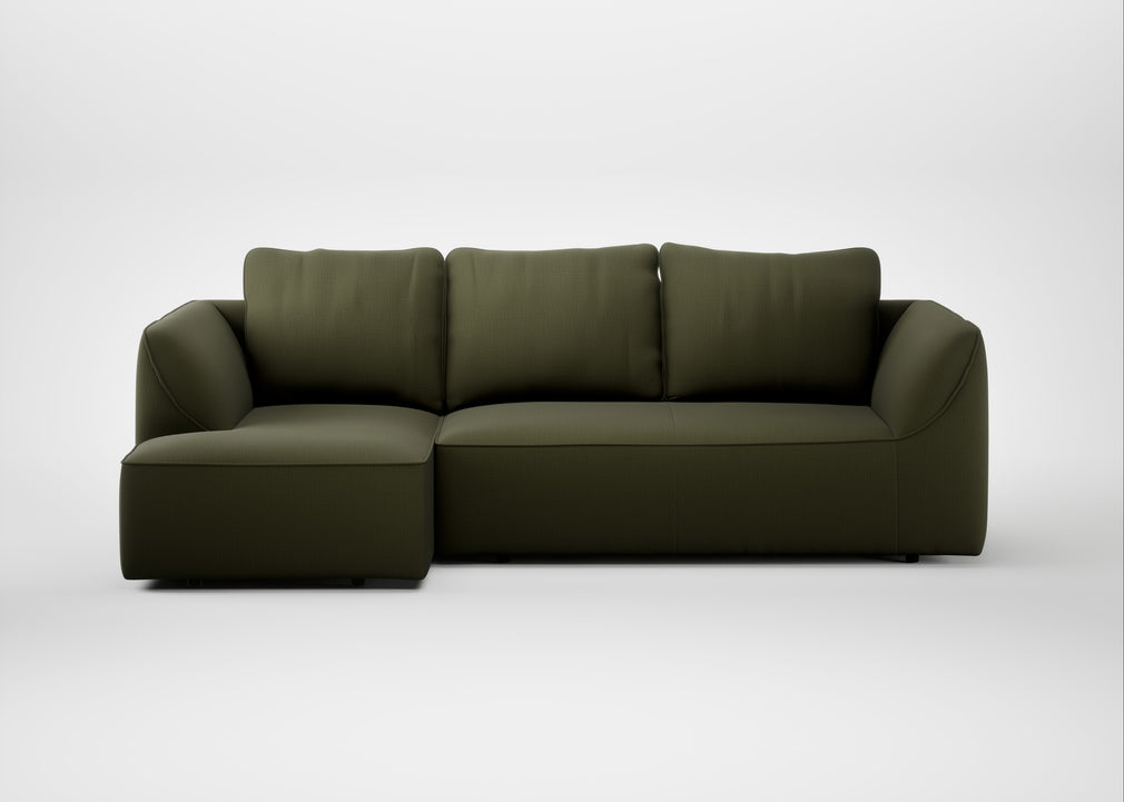Morven Left Hand Facing Corner Chaise Sofa Smart Cotton Linen Myrtle