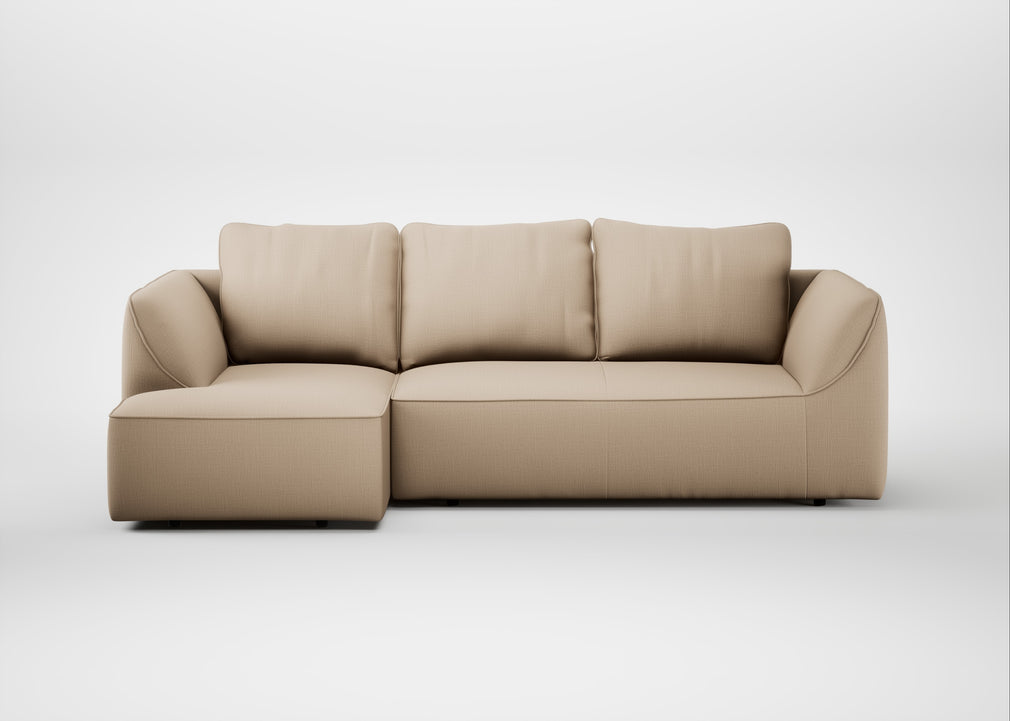 Morven Left Hand Facing Corner Chaise Sofa Smart Cotton Linen Rice