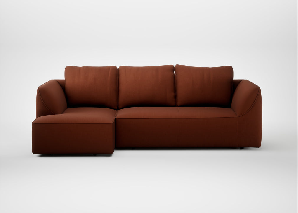 Morven Left Hand Facing Corner Chaise Sofa Smart Cotton Linen Rust