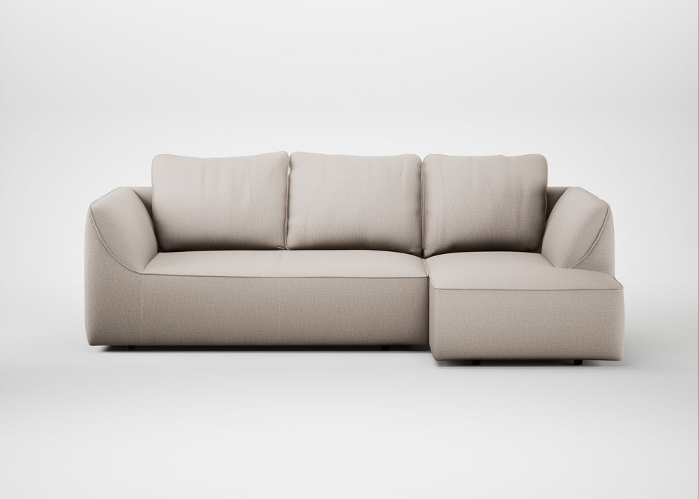 Morven Right Hand Facing Corner Chaise Sofa Capelo Linen-Cotton Sesame