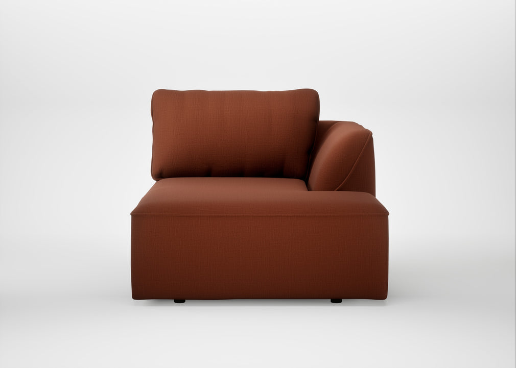 Morven Right Hand Facing Corner Chaise Sofa Smart Cotton Linen Rust