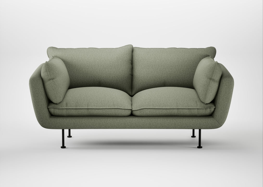 Allora 2 Seater Sofa Capelo Linen-Cotton Sage / Black