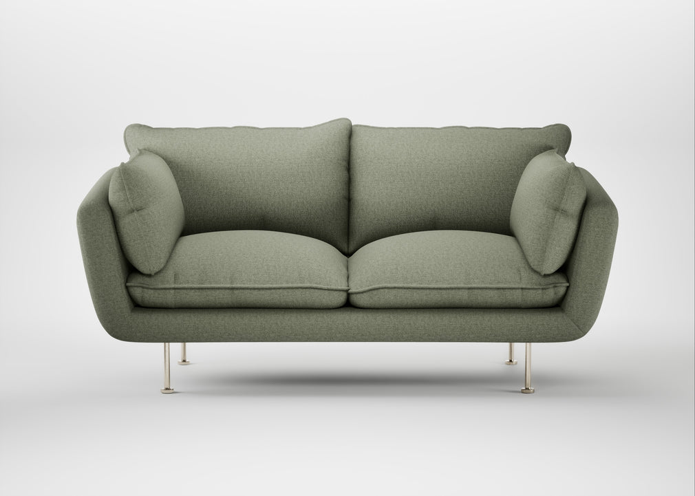 Allora 2 Seater Sofa Capelo Linen-Cotton Sage / Stainless Steel