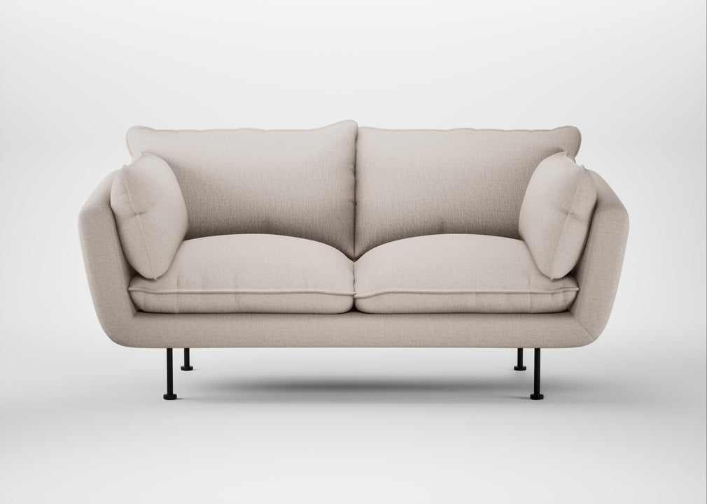 Allora 2 Seater Sofa Capelo Linen-Cotton Sesame / Black