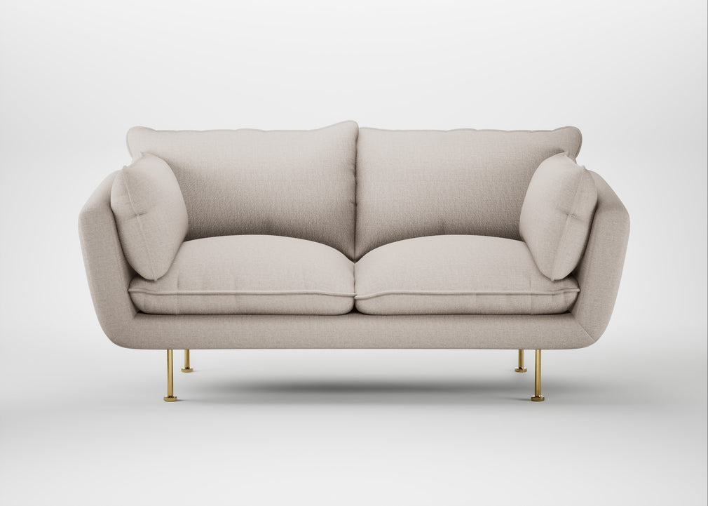 Allora 2 Seater Sofa Capelo Linen-Cotton Sesame / Brass