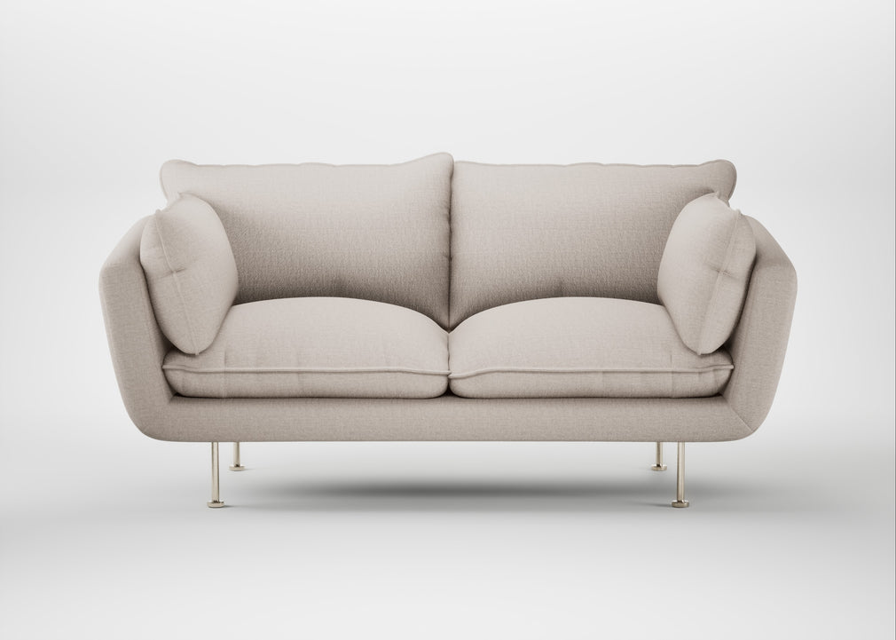 Allora 2 Seater Sofa Capelo Linen-Cotton Sesame / Stainless Steel