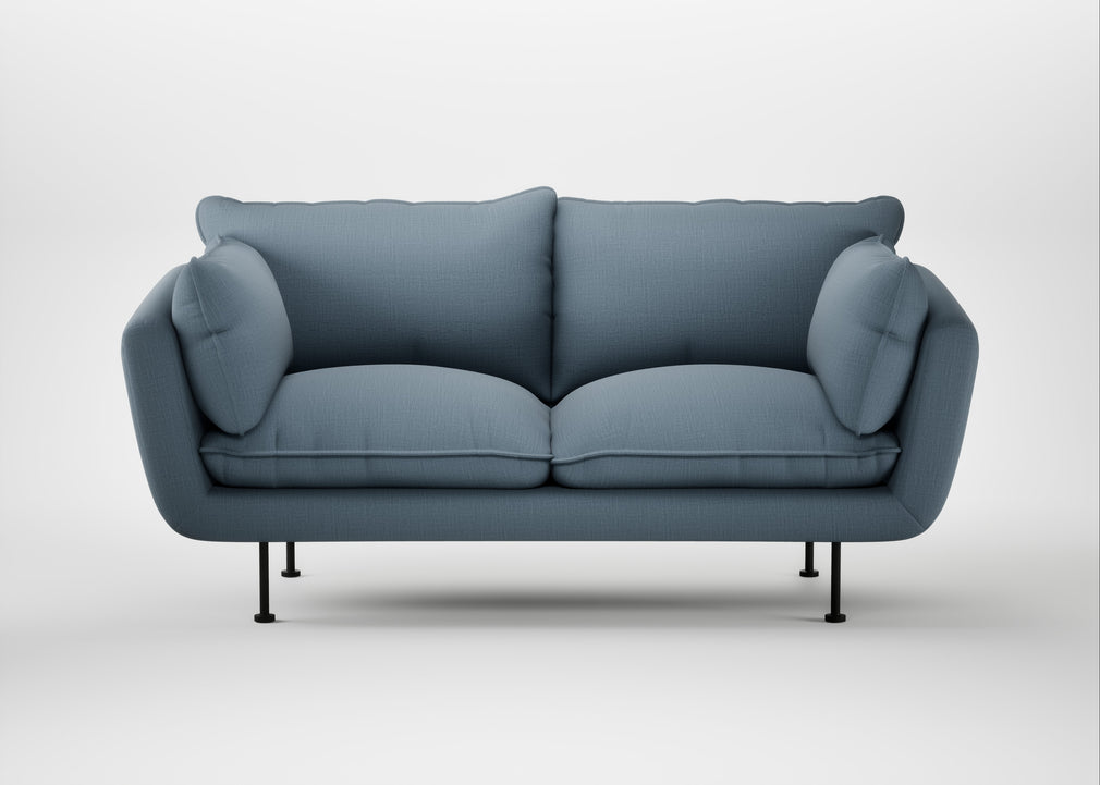 Allora 2 Seater Sofa Smart Cotton Linen Celestial / Black