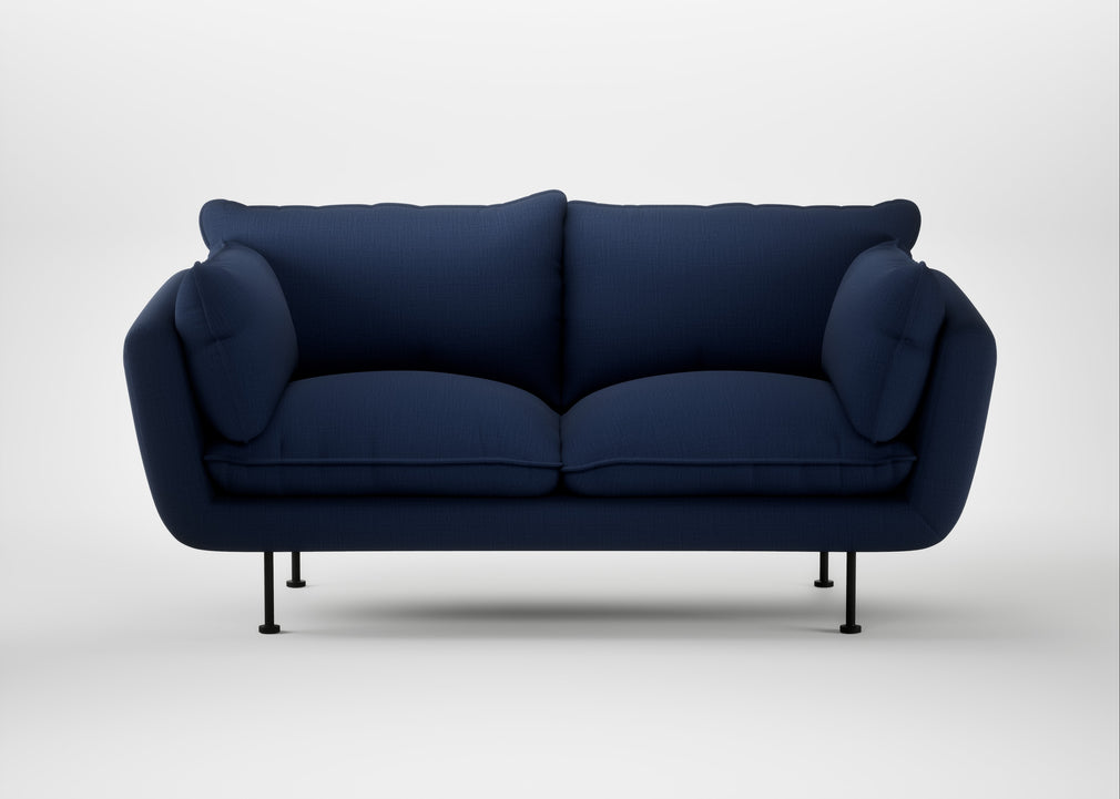 Allora 2 Seater Sofa Smart Cotton Linen Indigo / Black