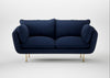 Allora 2 Seater Sofa Smart Cotton Linen Indigo / Brass