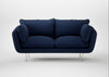 Allora 2 Seater Sofa Smart Cotton Linen Indigo / Stainless Steel