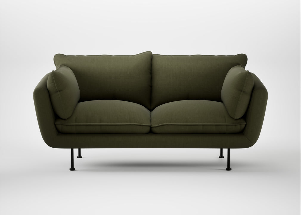 Allora 2 Seater Sofa Smart Cotton Linen Myrtle / Black