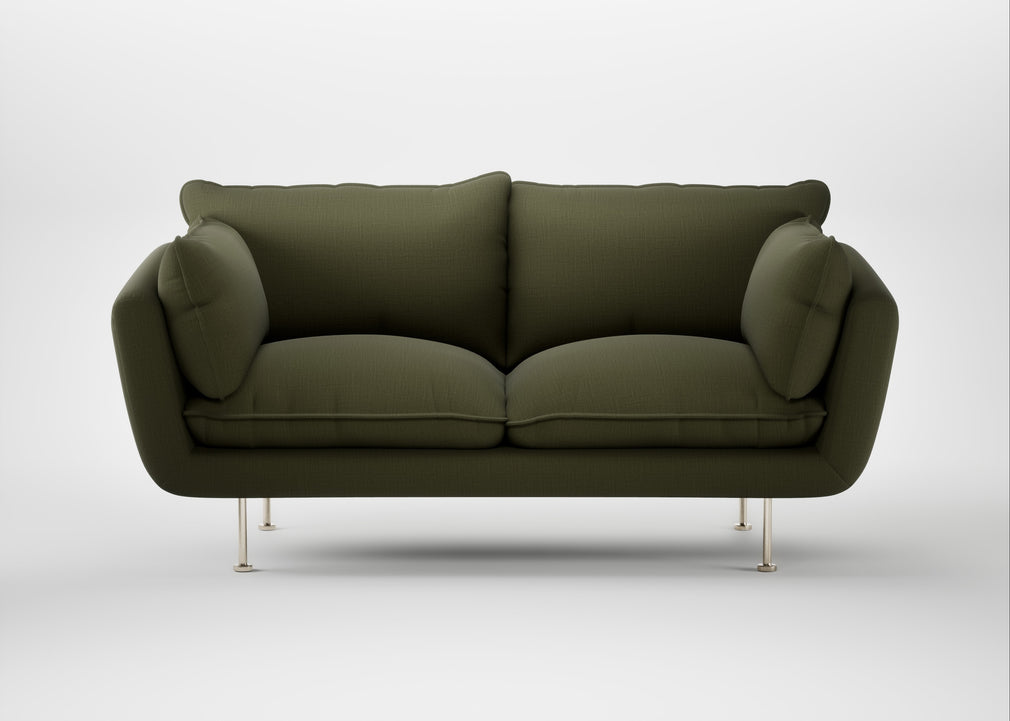 Allora 2 Seater Sofa Smart Cotton Linen Myrtle / Stainless Steel