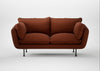 Allora 2 Seater Sofa Smart Cotton Linen Rust / Black