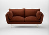 Allora 2 Seater Sofa Smart Cotton Linen Rust / Stainless Steel