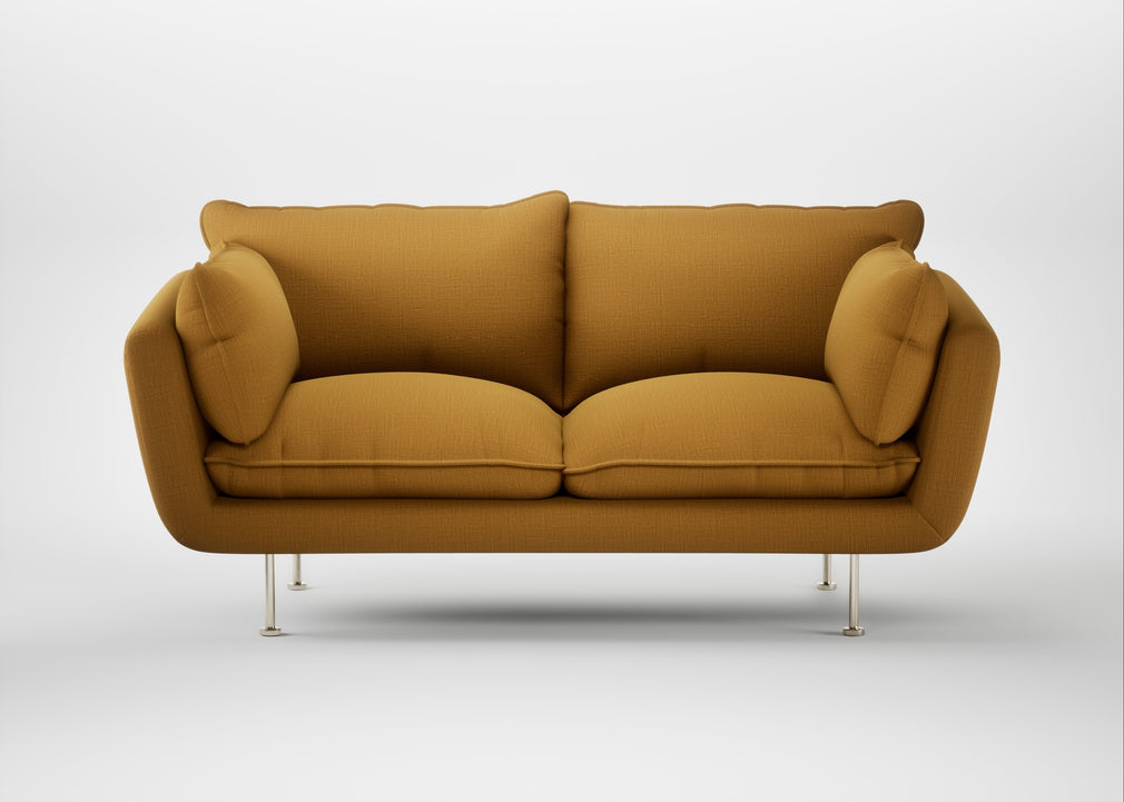 Allora 2 Seater Sofa Smart Cotton Linen Sahara / Stainless Steel