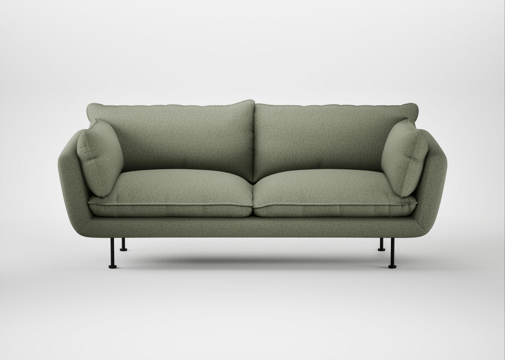 Allora 3 Seater Sofa Capelo Linen-Cotton Sage / Black
