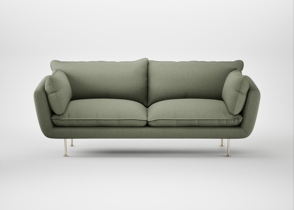 Allora 3 Seater Sofa Capelo Linen-Cotton Sage / Stainless Steel
