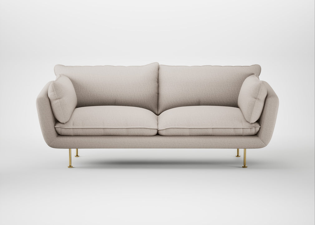 Allora 3 Seater Sofa Capelo Linen-Cotton Sesame / Brass