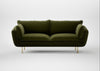 Allora 3 Seater Sofa Cotton Velvet Evergreen / Brass