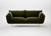 Allora 3 Seater Sofa Cotton Velvet Evergreen / Stainless Steel