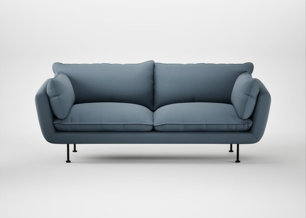 Allora 3 Seater Sofa Smart Cotton Linen Celestial / Black