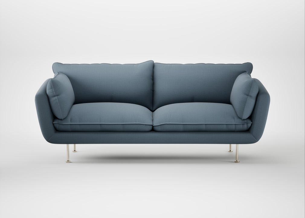 Allora 3 Seater Sofa Smart Cotton Linen Celestial / Stainless Steel