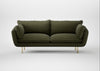 Allora 3 Seater Sofa Smart Cotton Linen Myrtle / Brass