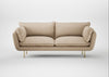 Allora 3 Seater Sofa Smart Cotton Linen Rice / Brass