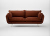 Allora 3 Seater Sofa Smart Cotton Linen Rust / Stainless Steel
