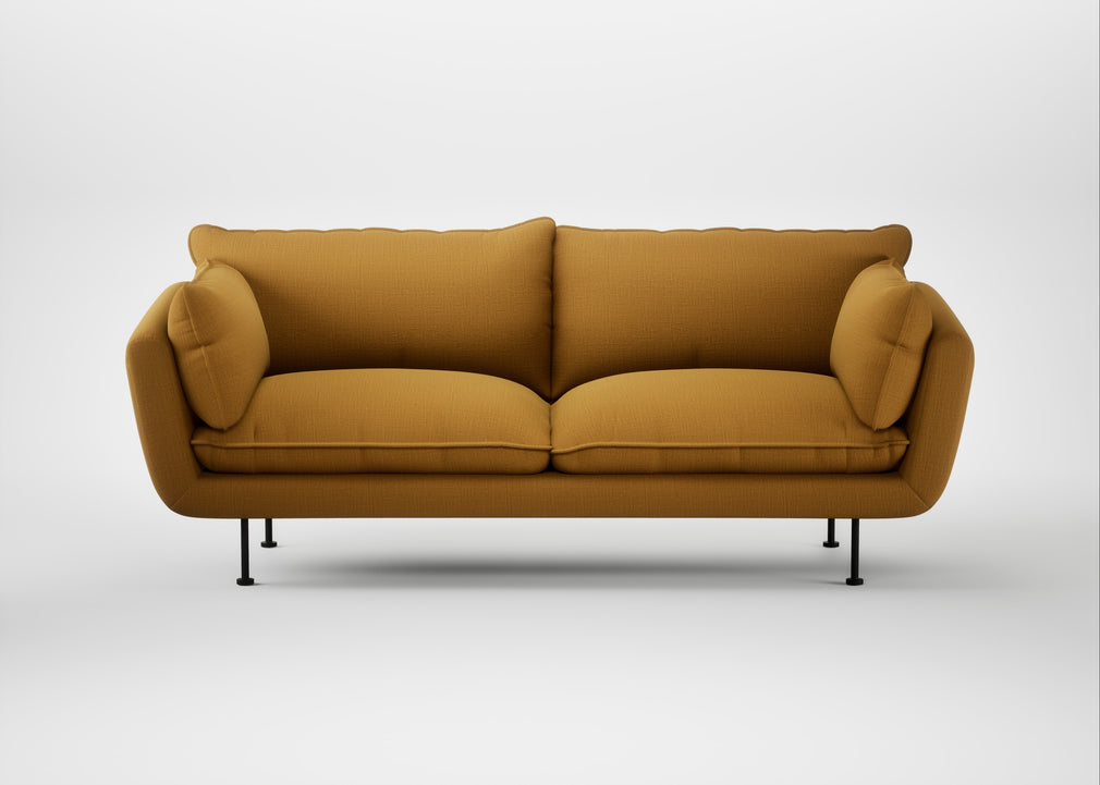 Allora 3 Seater Sofa Smart Cotton Linen Sahara / Black